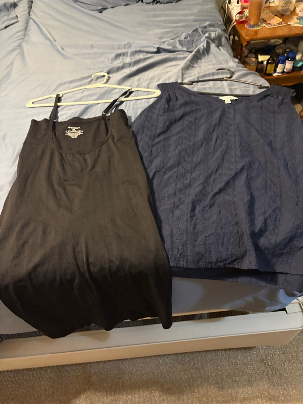 Women’s Black tank and blue tank XL